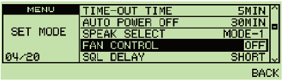 control del ventilador