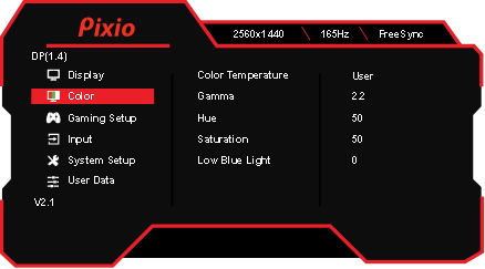 Men&uacute; OSD - Color