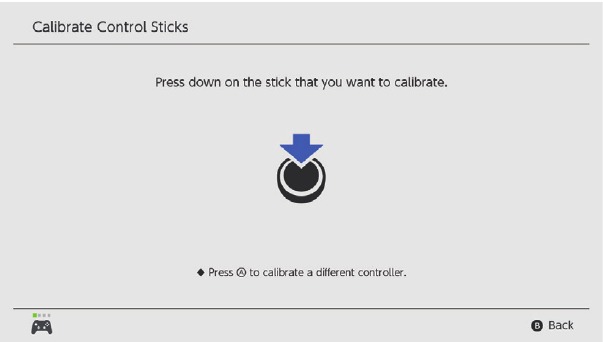 Calibraci&oacute;n de los joysticks - Paso 2