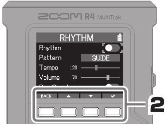 Ajuste del ritmo - Paso 2