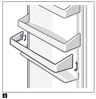 Extracci&oacute;n de los estantes de la puerta