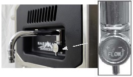 Girar el dial de flujo en sentido contrario a las agujas del reloj reducir&aacute; el flujo y har&aacute; que la temperatura del agua aumente. Girar el dial de flujo en el sentido de las agujas del reloj aumentar&aacute; el flujo y har&aacute; que la temperatura del agua disminuya.