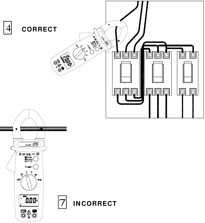 Instrucciones de medici&oacute;n - Medici&oacute;n de corriente CA