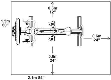 Dimensiones del &aacute;rea de montaje