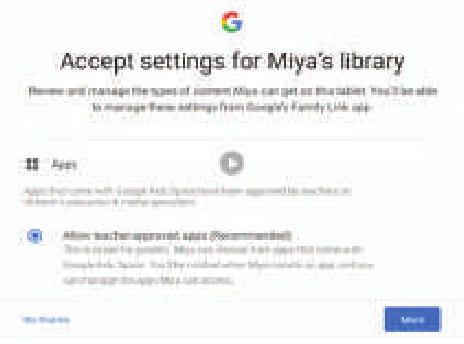 Desplazamiento hasta la parte inferior de la p&aacute;gina para continuar con la configuraci&oacute;n de Google Kids Space