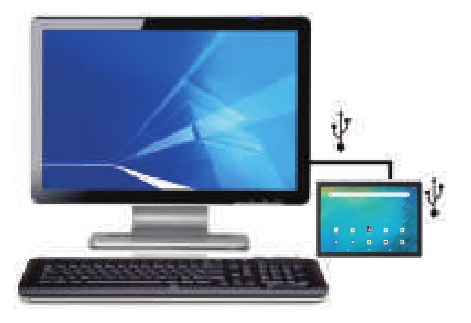 Conexi&oacute;n de la tableta a un ordenador mediante USB