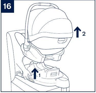 Uso - Fijaci&oacute;n de la silla de auto para beb&eacute;s a la base - Paso 4