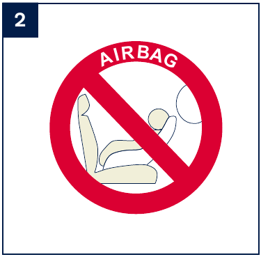 NO utilizar en modo orientado hacia atr&aacute;s con airbag frontal