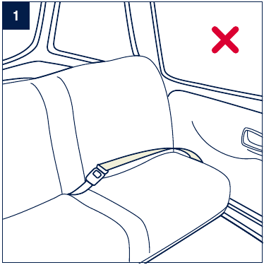 Nota sobre la instalaci&oacute;n en asientos de coche con cinturones abdominales