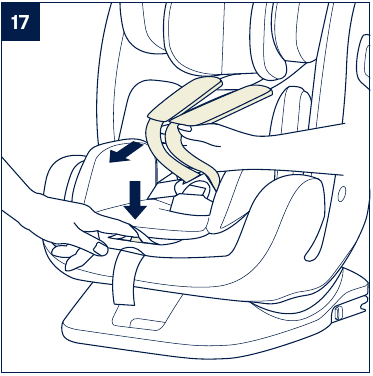 C&oacute;mo sujetar a su hijo con el inserto para beb&eacute;s - Paso 1