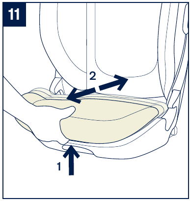 Ajuste del asiento para la parte inferior del asiento