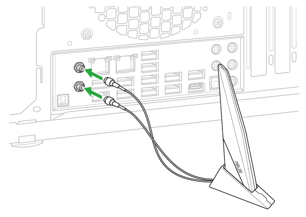 Instalaci&oacute;n de la antena m&oacute;vil ASUS Wi-Fi
