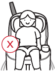No utilice este asiento elevador si la parte superior de las orejas de su hijo est&aacute; por encima de la parte superior del reposacabezas del asiento elevador.