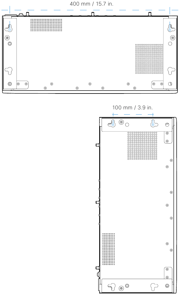 Dimensiones del montaje en pared