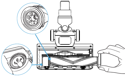 Limpiar el cabezal de limpieza motorizado - Paso 3