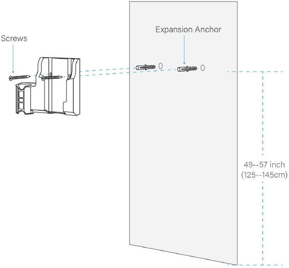 Diagrama de instalaci&oacute;n de la base de pared - Paso 1