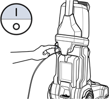 Pulse el bot&oacute;n de encendido para encender la m&aacute;quina.
