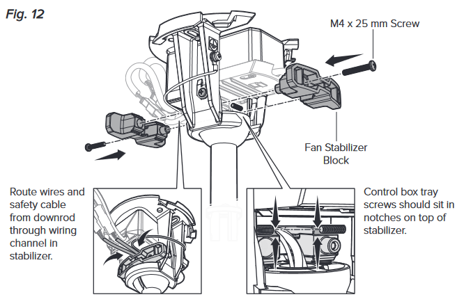 Instalar el estabilizador del ventilador