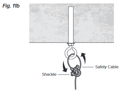Fijar el cable de seguridad - Gancho de anclaje