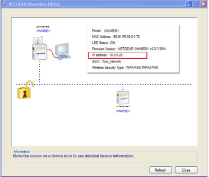 Pantalla de la utilidad Powerline