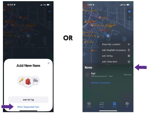 Configurar el medidor de potencia en la aplicaci&oacute;n Apple Find My - Paso 2