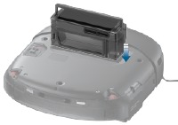 Reinstalaci&oacute;n del cubo de polvo en el robot