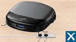 Aseg&uacute;rate de que todas las puertas interiores est&eacute;n abiertas y retira del suelo los cables de alimentaci&oacute;n y los objetos peque&ntilde;os que puedan enredar al robot.