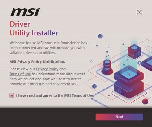 Instalaci&oacute;n de controladores con MSI Driver Utility Installer - Paso 1