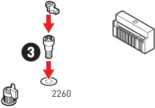 M2_1~2: Ranuras M.2 (tecla M) - Instalaci&oacute;n del m&oacute;dulo M.2 - Paso 2