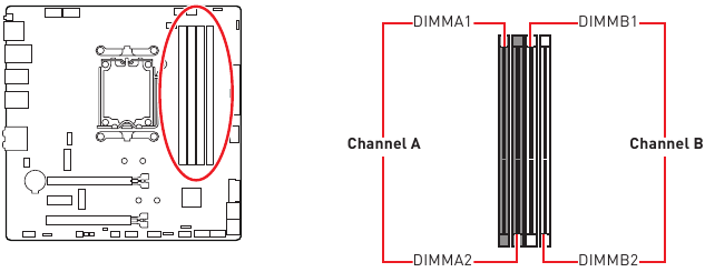 Descripci&oacute;n general de los componentes - Ranuras DIMM