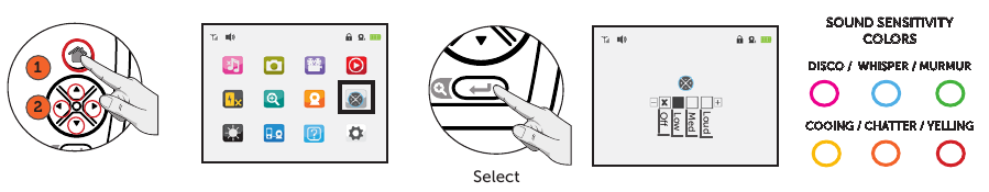 Configuraci&oacute;n de la sensibilidad del sonido