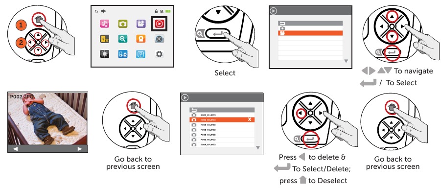Visualizaci&oacute;n/eliminaci&oacute;n de im&aacute;genes: monitor