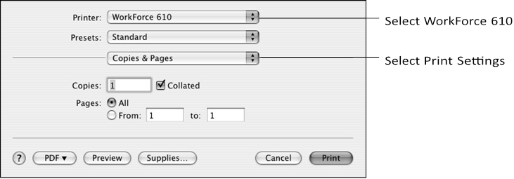 Impresi&oacute;n con un Mac- Mac OS X 10.3 y 10.4 - Paso 2