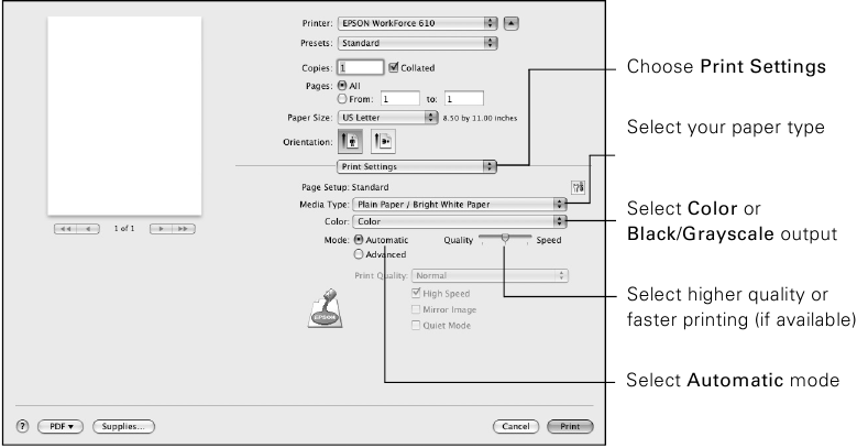 Impresi&oacute;n con un Macintosh - Mac OS X 10.5 - Paso 3