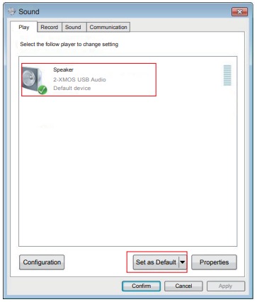 Establecimiento del producto como salida de audio del PC - Paso 3
