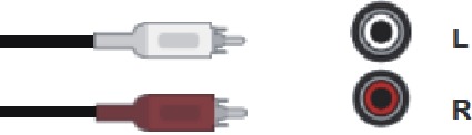 Conexi&oacute;n de un dispositivo con cable de audio est&eacute;reo de 2RCA M/M