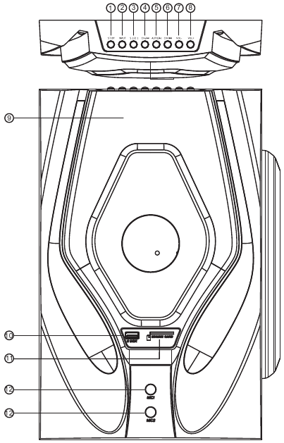 PANEL FRONTAL DEL SUBWOOFER