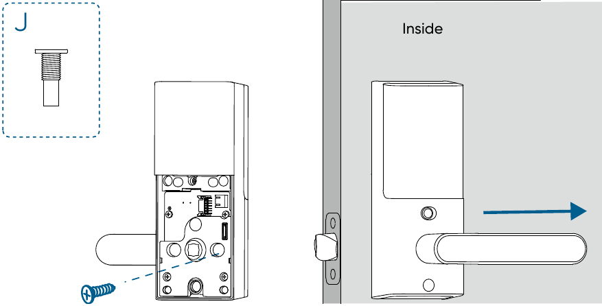 Instale el ensamblaje interior - Ejemplo 2 - Mano derecha