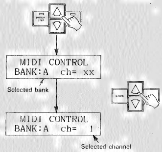 FUNCIONES DE UTILIDAD - Programaci&oacute;n de banco y canal MIDI