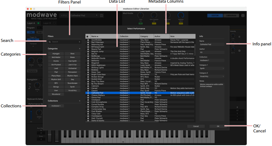 Uso del editor - Navegador de sonidos