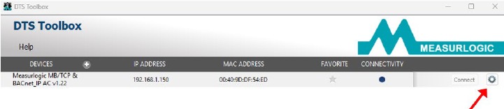 Actualice la configuraci&oacute;n de IP del medidor remoto - Paso 1