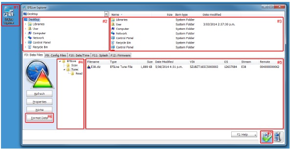 Operaciones b&aacute;sicas de la aplicaci&oacute;n EFILive Explorer