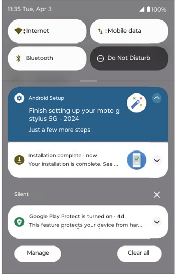 Panel de notificaciones 