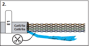 Terminar el cableado - Conectar las entradas Cat5 - Paso 2