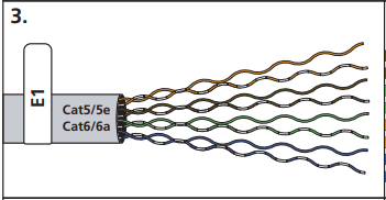 Terminar el cableado - Conectar las entradas Cat5 - Paso 3