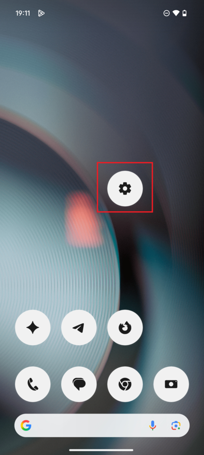 El icono de la aplicaci&oacute;n Ajustes en la pantalla de inicio del Nothing Phone (3).