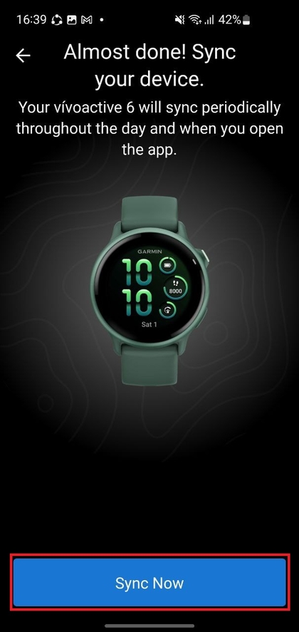 Completando la configuraci&oacute;n en la app Garmin Connect