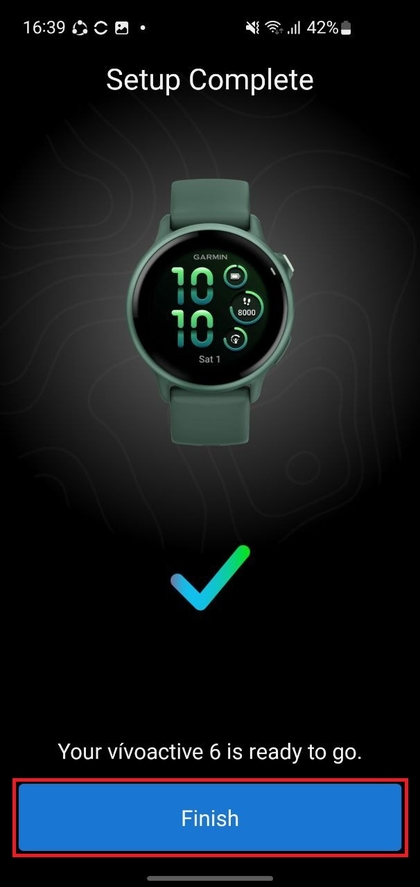 Opciones de sincronizaci&oacute;n en la app Garmin Connect