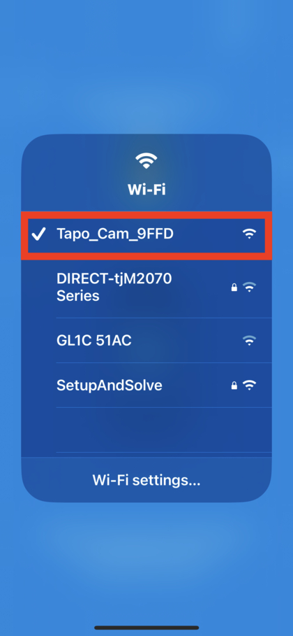 Con&eacute;ctate a la red Wi-Fi de la Tapo C200