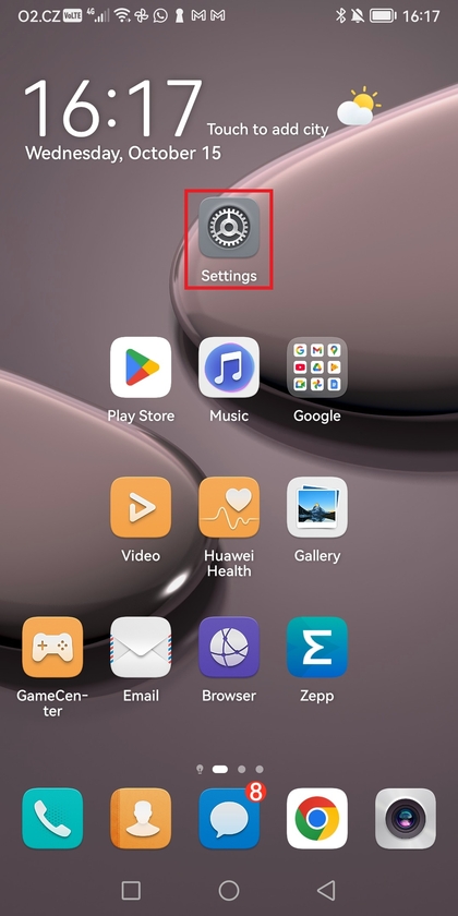 Icono de ajustes de Android